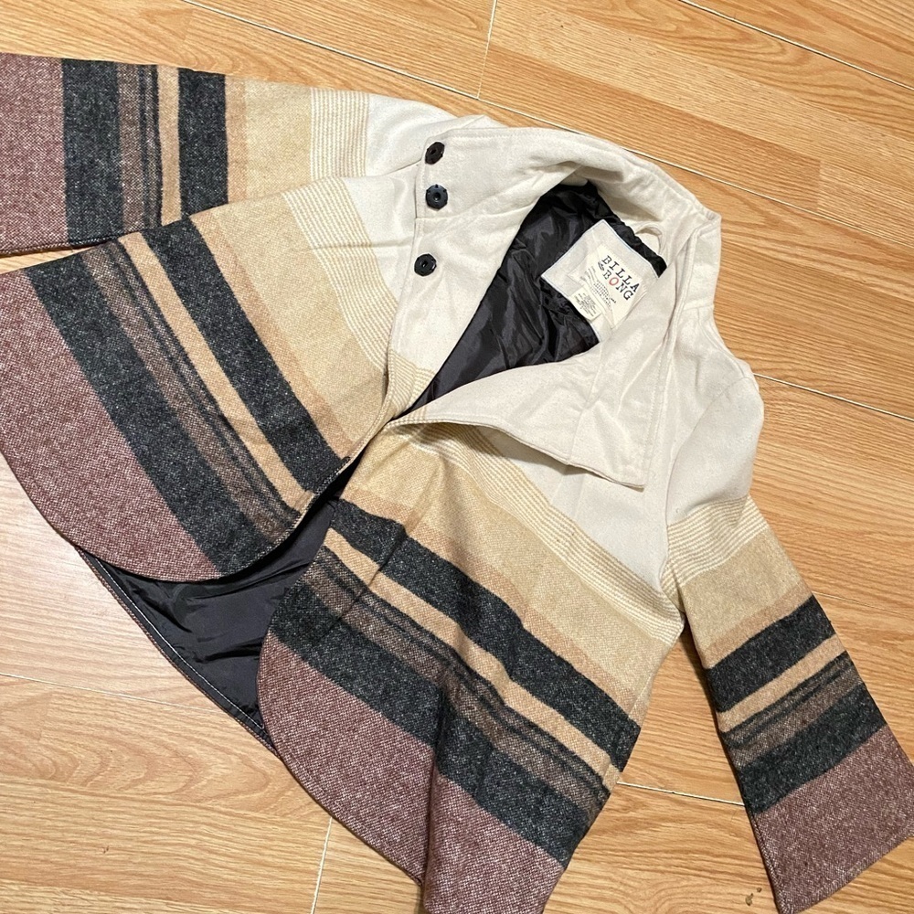 Billabong  Jacket Wool Blend Woven Pockets Size S